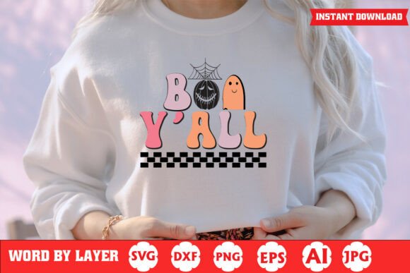 Boo Yall Halloween Party Quote Design