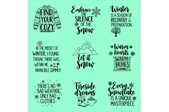 Cozy Winter Season Quote Craft Bundle