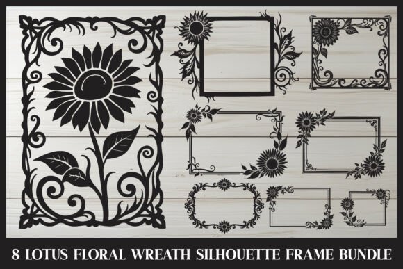 Elegant Lotus Wreath Frame Set