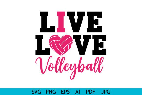 Live Love Volleyball Typography Design